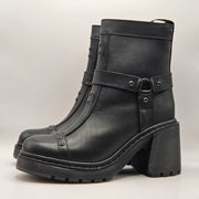 DR MARTENS WOMEN'S 10 SPENCE HRNS HEELED HARNESSED BOOT SMOOTH RUGGED 42614001