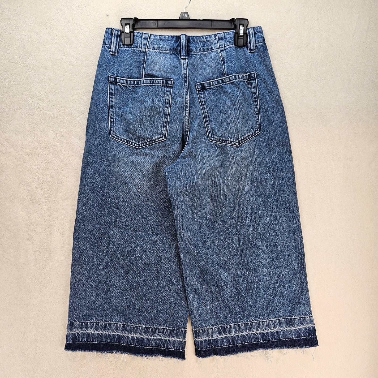 MADEWELL WOMEN'S 27 WIDE LEG CROPPED JEANS BLUE DENIM CULOTTES NWT $128