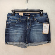 LEVI'S JUNIORS SIZE 5 DENIM SHORTS MEDIUM WASH CUFFED STRETCH JEAN SHORTS NWT