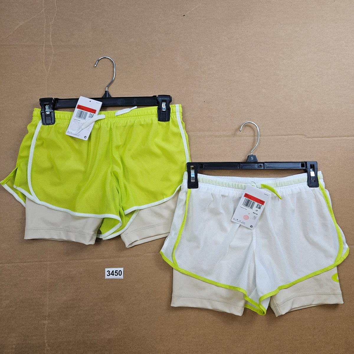 LOT OF 2 - NIKE GIRLS LARGE DRI-FIT TRAINING SHORTS SKORT
