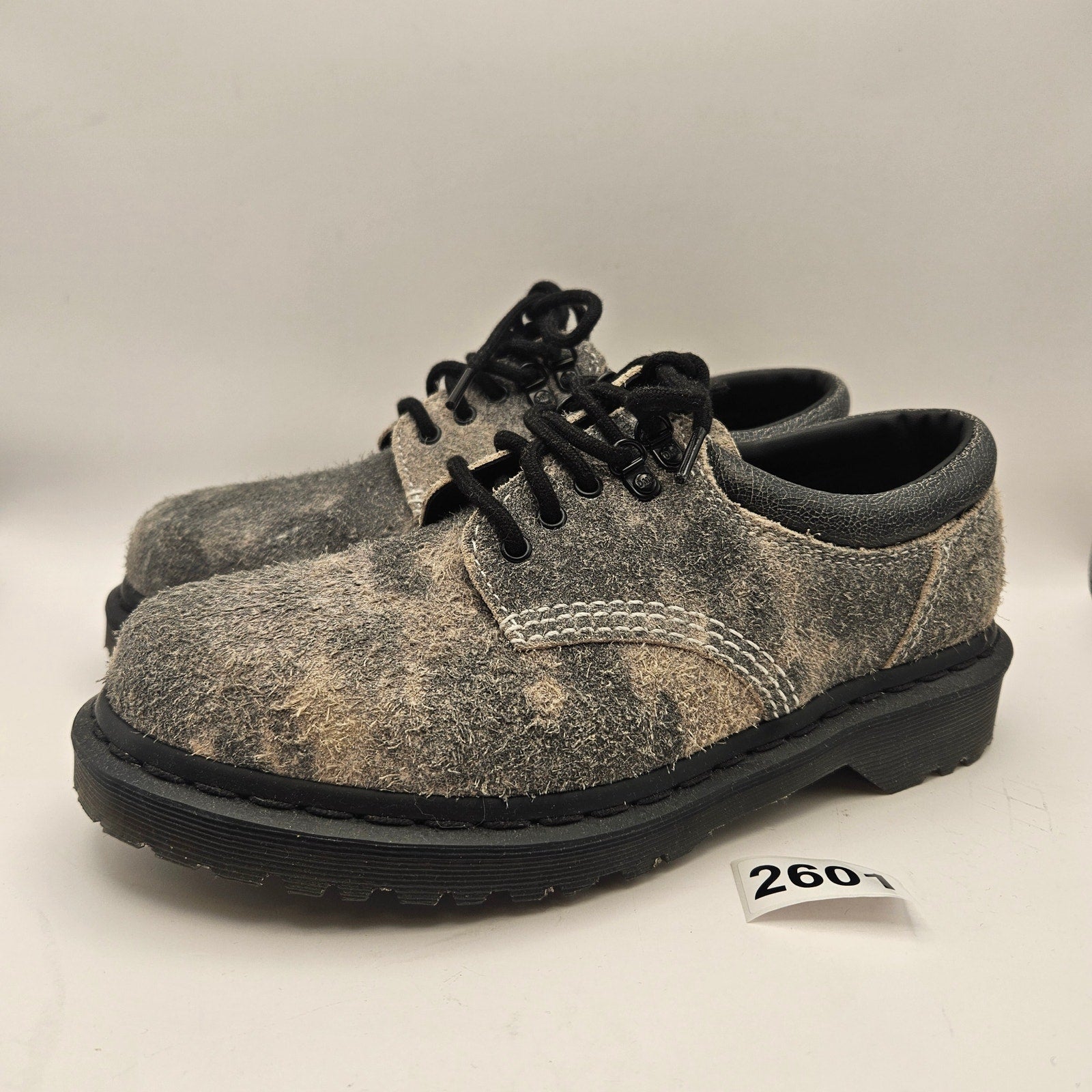 DR MARTENS WOMEN'S 7 STONEWASHED GREY 8053 NWOB SUEDE OXFORD