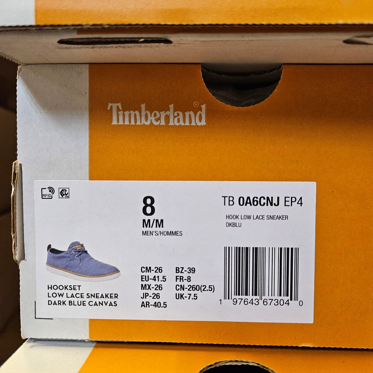 TIMBERLAND MEN'S 8 HOOKSET LOW LACE SNEAKER BLUE CANVAS BOAT SHOE TB0A6CNJEP4