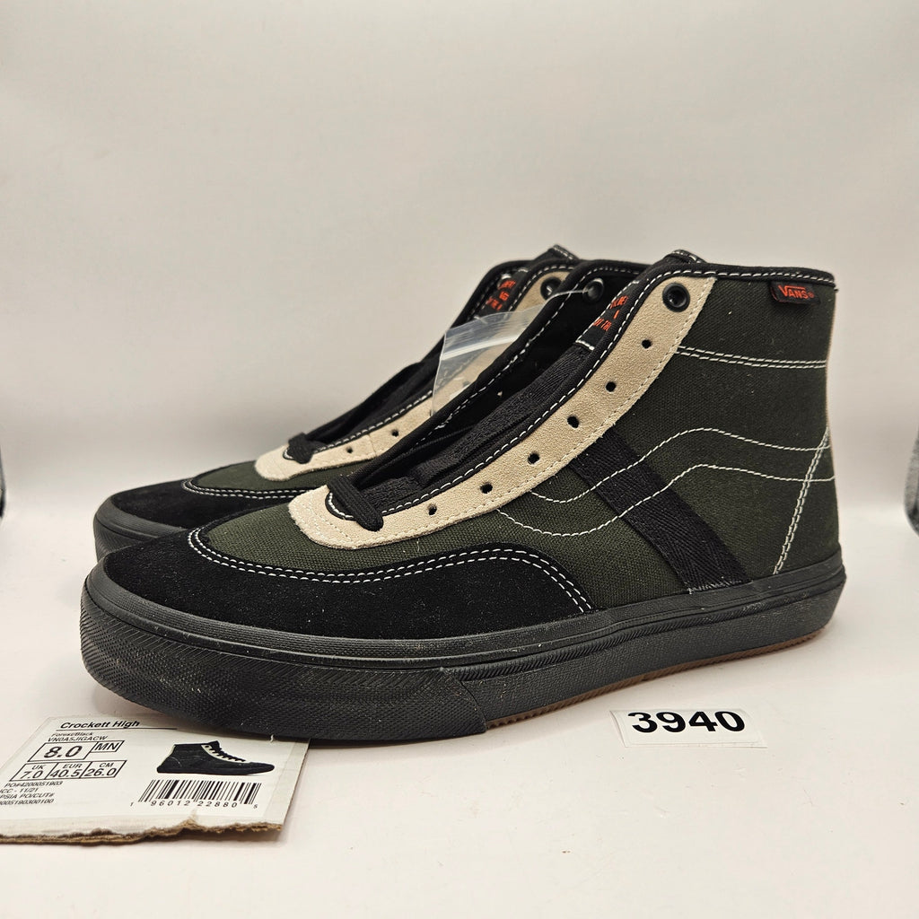 VANS MEN'S 8 GILBERT CROCKETT HI FOREST BLACK SKATE SHOE NWOB