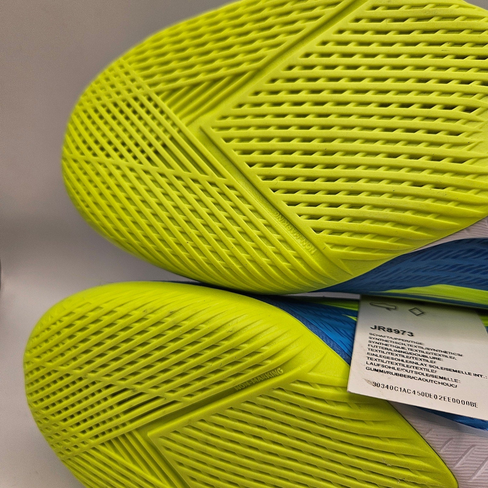 ADIDAS MEN'S 8.5 F50 LEAGUE INDOOR SOCCER SHOES BLUE NEON YELLOW NWOB JR8973
