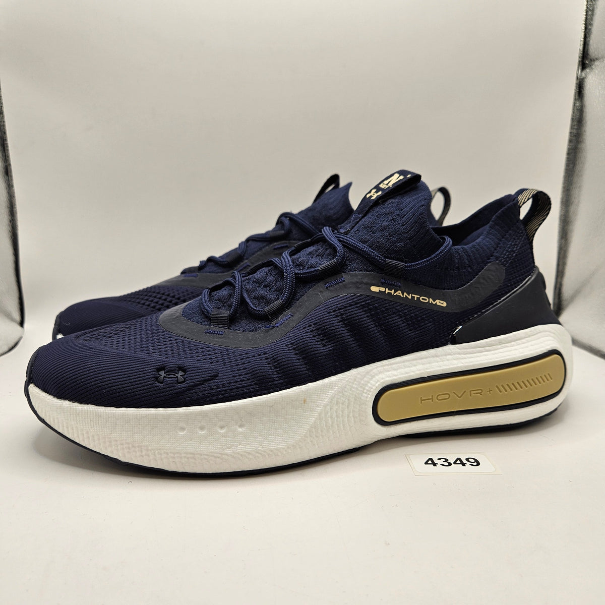 UNDER ARMOUR MEN'S 10.5 NAVY MIDSHIPMEN PHANTOM 4 RUNNING SHOES 3028731-402