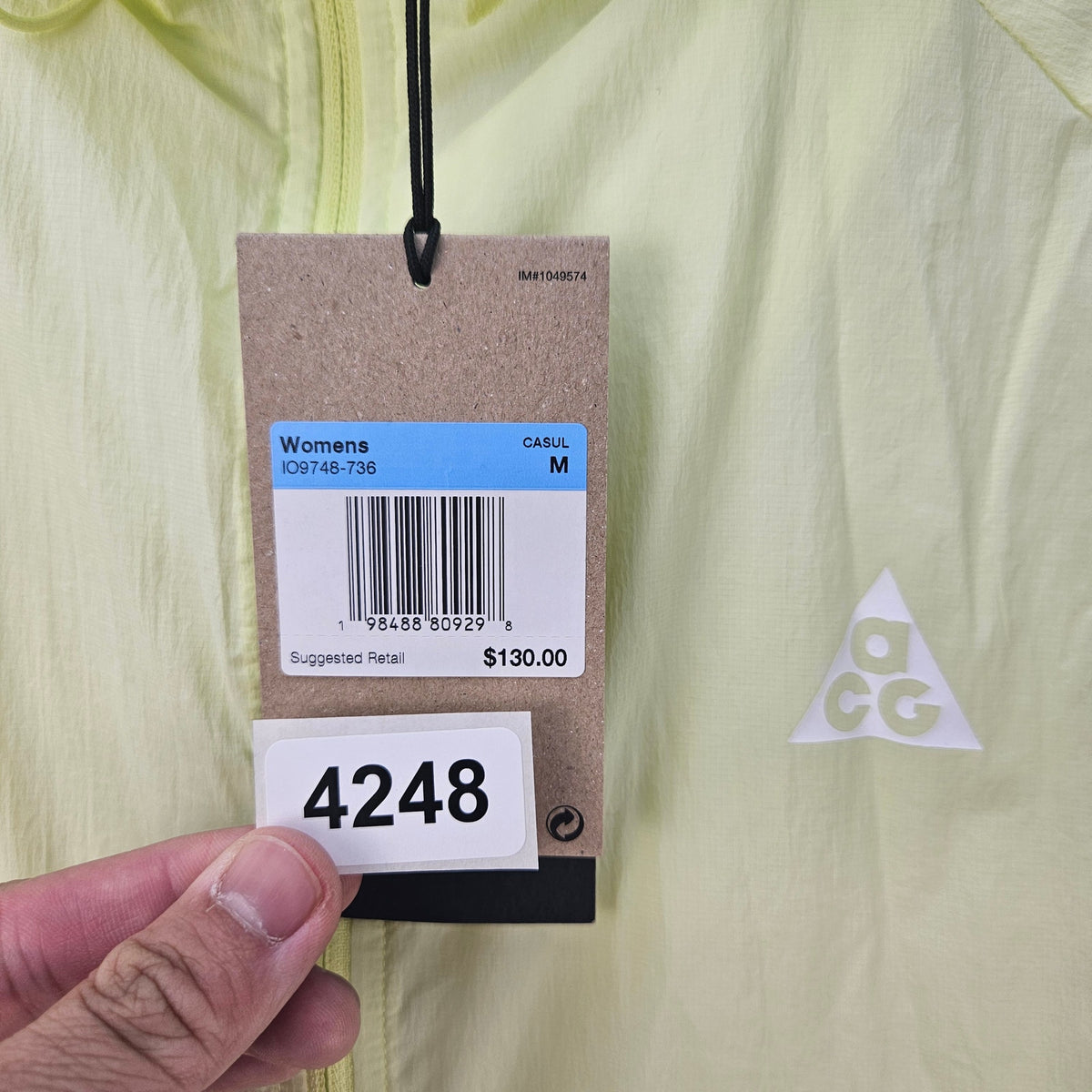 NIKE WOMEN'S MEDIUM ACG REPEL TRAIL RUNNING JACKET LEMON IO9748-736