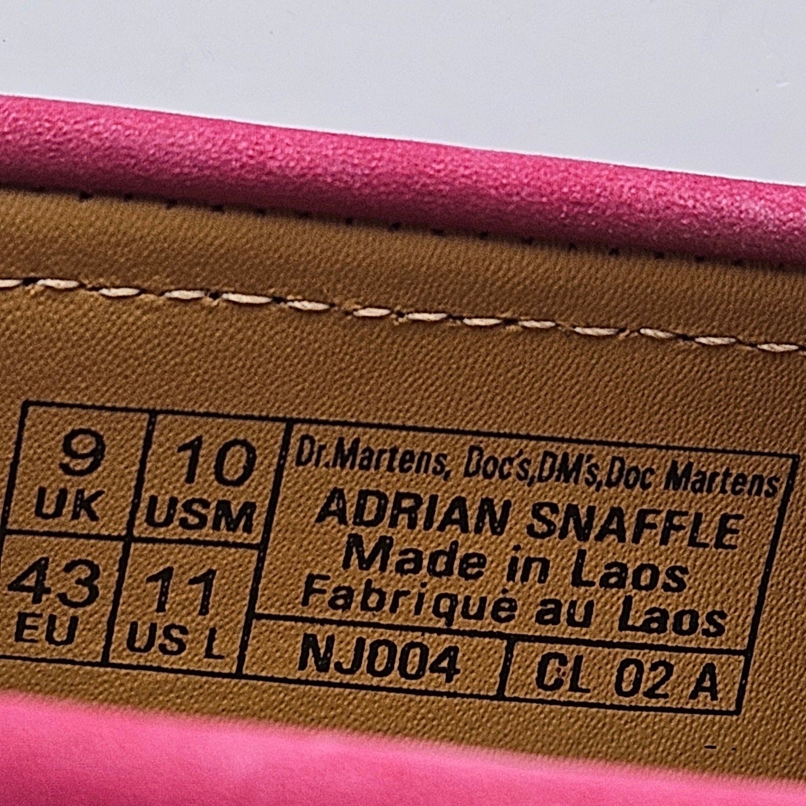 DR MARTENS MEN'S 10 UNISEX ADRIAN SNAFFLE FUCHSIA PINK NUBUCK LEATHER LOAFERS