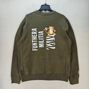 A BATHING APE AKA BAPE MEN'S XXL OLIVE GREEN TIGER CREWNECK SWEATSHIRT