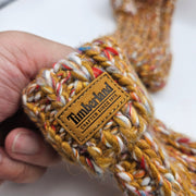 TIMBERLAND WOMEN'S OS WHEAT COLORFUL LEATHER LOGO PATCH RARE MITTEN