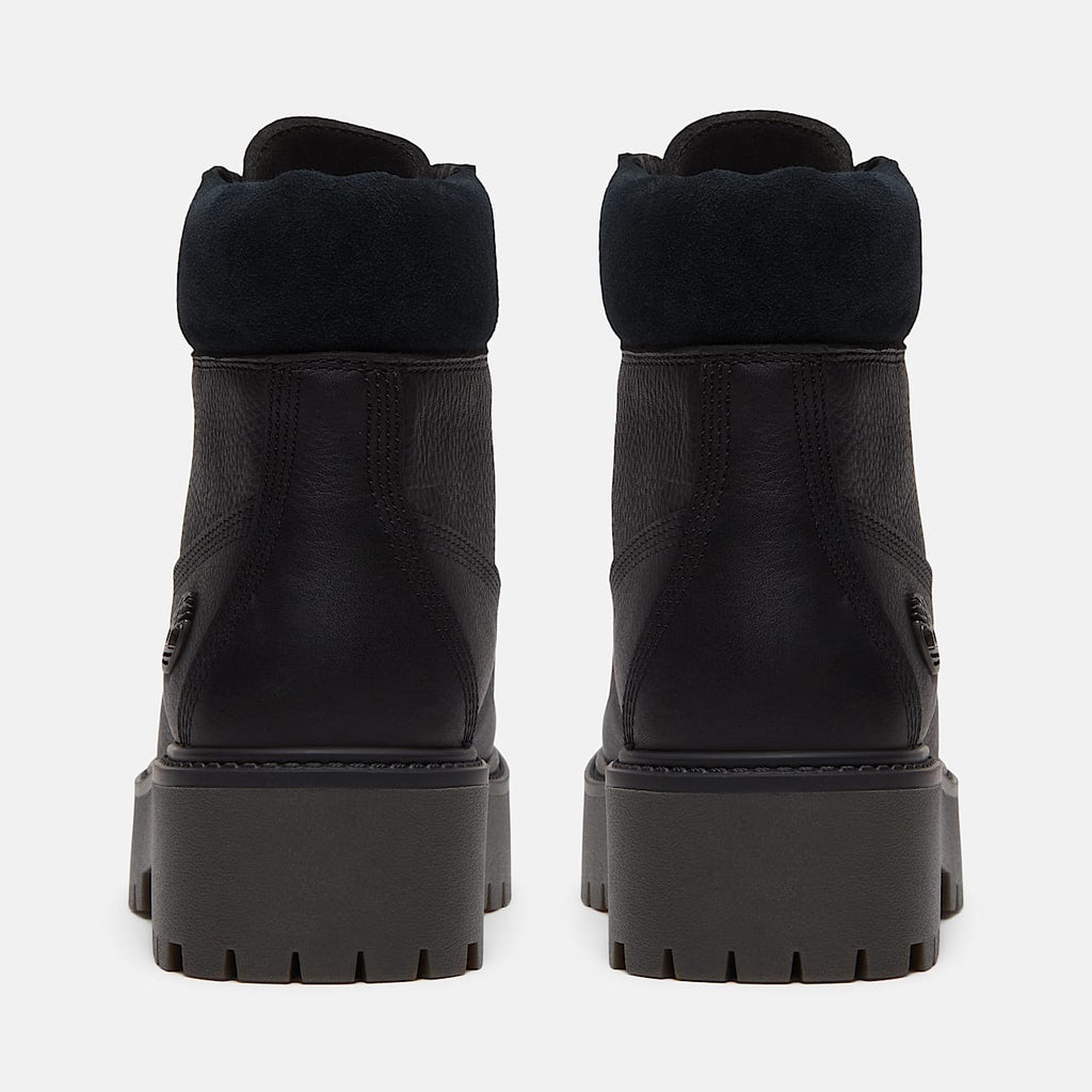 TIMBERLAND WOMEN'S 6 STONE STREET 6 INCH LACE WATERPROOF BLACK FULL GRAIN NIB