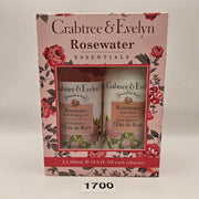 CRABTREE & EVELYN ROSEWATER BODY LOTION + SHOWER GEL COMBO SET 16.9OZ EACH