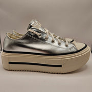 CONVERSE MEN'S 8 CHUCK TAYLOR LIFT DOUBLE STACK PLATFORM SILVER METALLIC A16406C