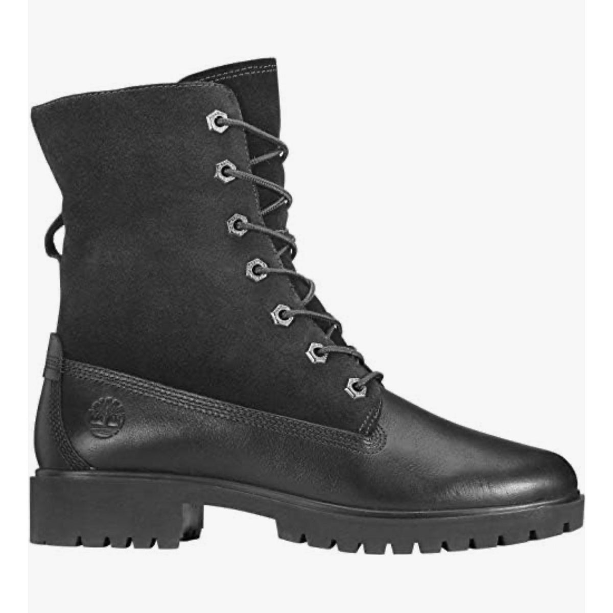 TIMBERLAND WOMEN'S 6.5 JAYNE WATERPROOF TEDDY FLEECE FOLD DOWN BOOT BLACK NIB