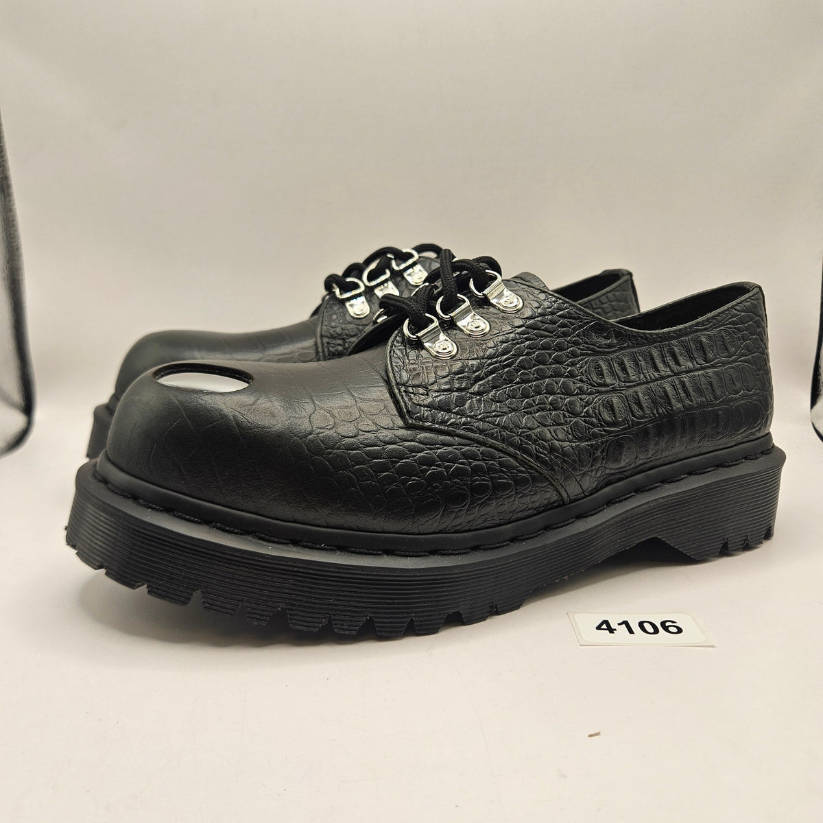 DR MARTENS WOMEN'S 8 BEX STEEL TOE LEATHER SHOES LACE UP NWOB BLACK