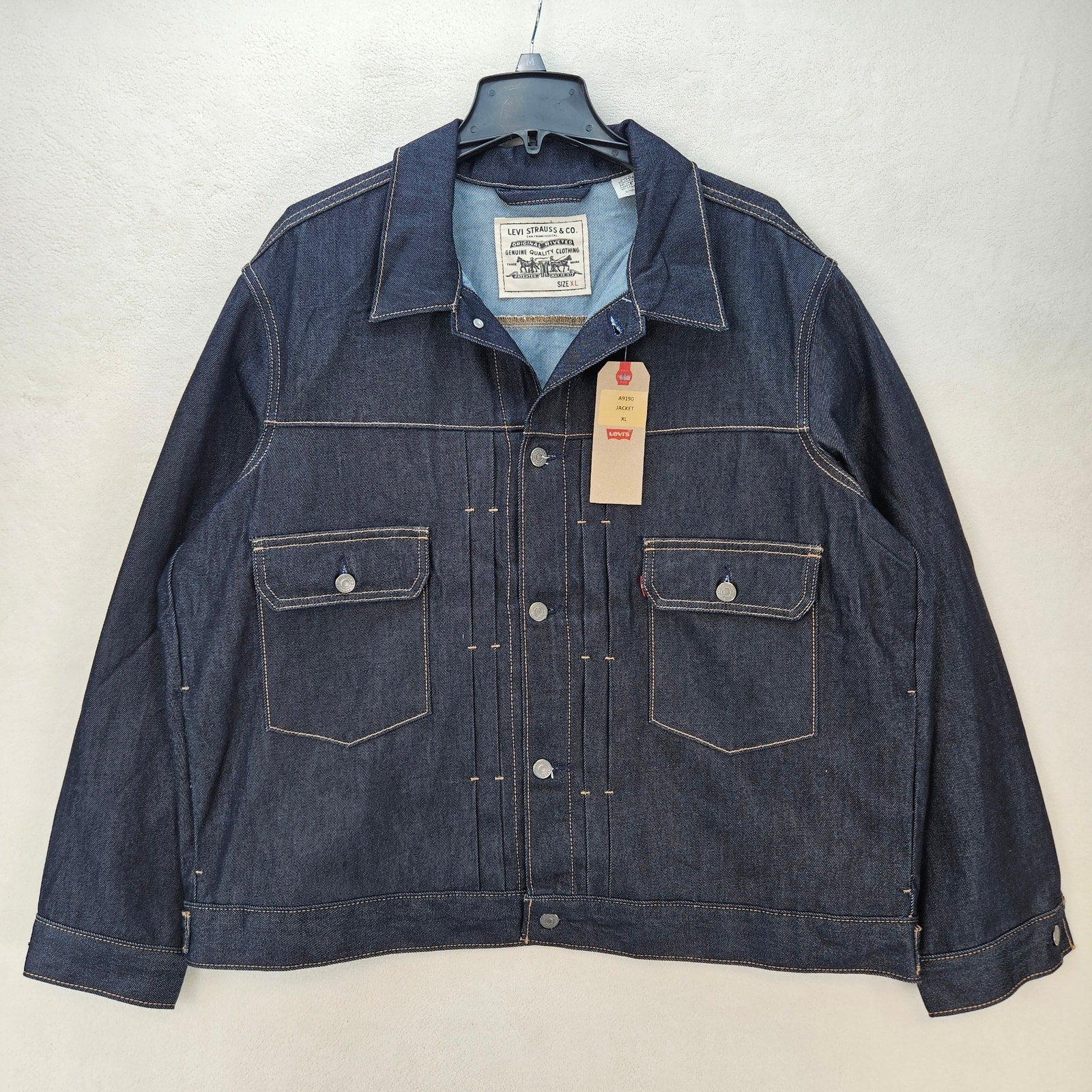 LEVI'S MEN'S XL 1953 TYPE II A9190 WELLTHREAD TRUCKER VINTAGE STYLE JACKET NWT