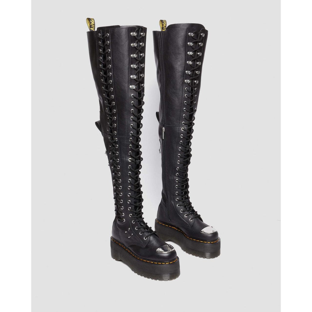 DR MARTENS WOMEN'S 5 VIRGINIA LEATHER 28-EYE EXTREME MAX THIGH HIGH BOOTS NWOB