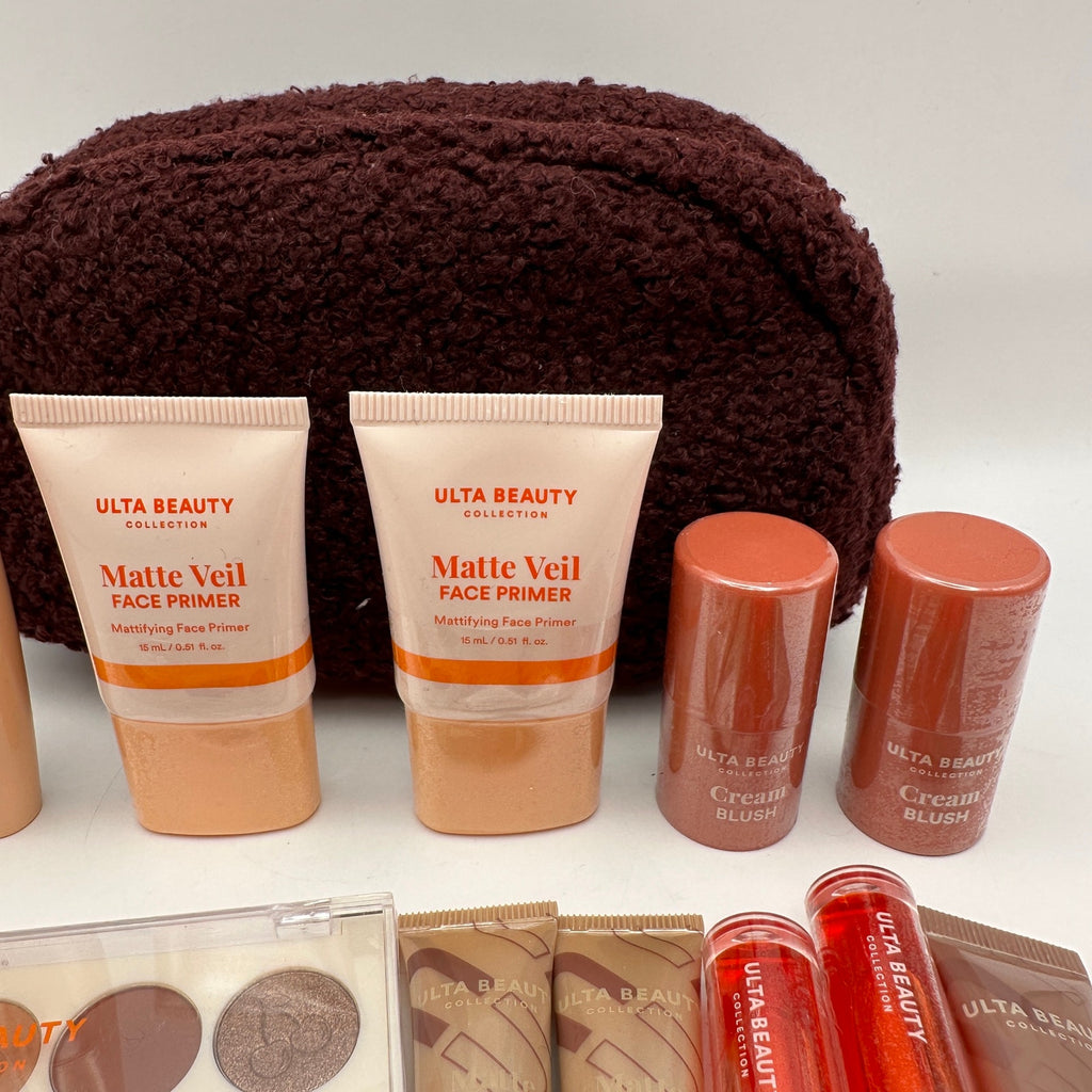 ULTA BEAUTY MAKEUP LOT PRIMER BLUSH EYESHADOW MASCARA COSMETIC BAG 15PC