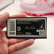 NIKE JORDAN MEN'S 9 STADIUM 90 LOW TD FOOTBALL CLEATS PINK FOAM NWOB HQ0210-600