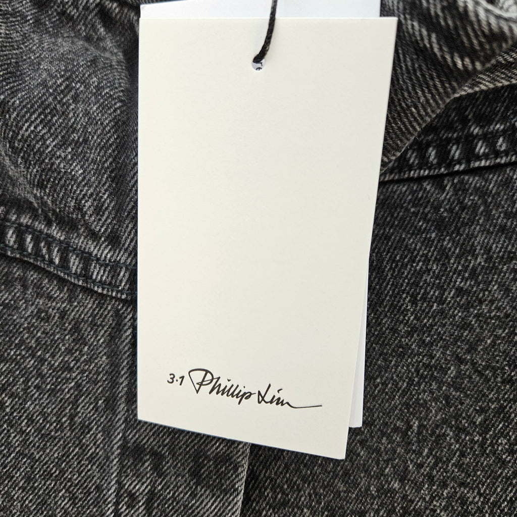 3.1 PHILLIP LIM DENIM WRAP SKIRT WOMEN'S SIZE 0 WASHED BLACK MSRP $450 NWT