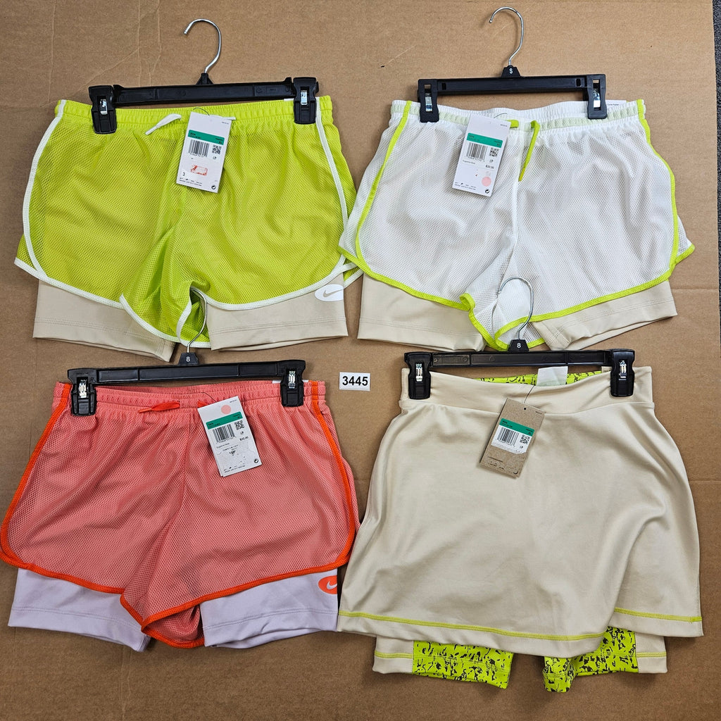 LOT OF 4 - NIKE GIRLS XL TEMPO RUNNING SHORTS SKORT NWT