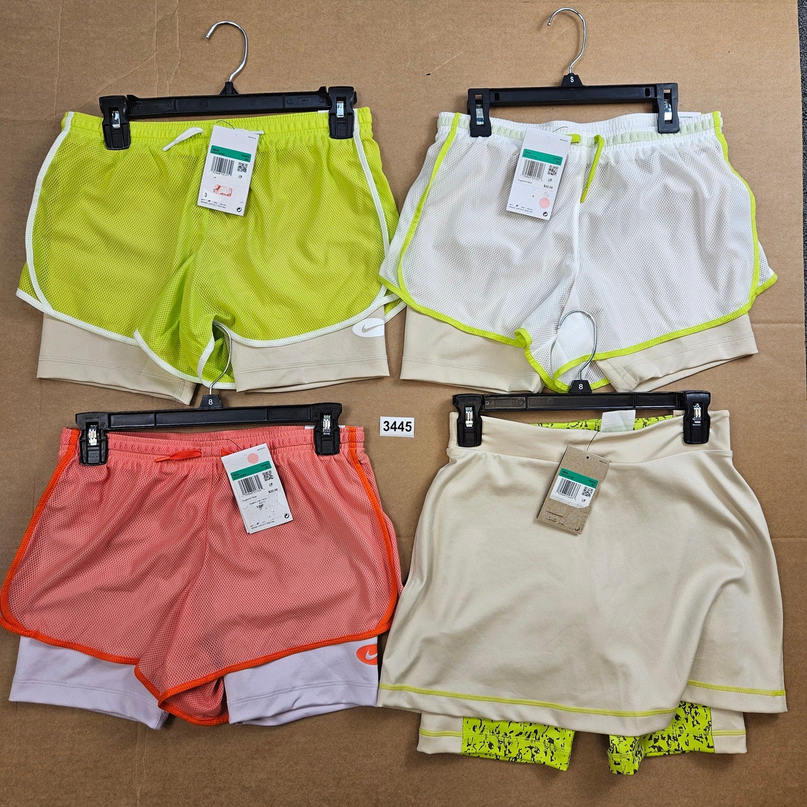 LOT OF 4 - NIKE GIRLS XL TEMPO RUNNING SHORTS SKORT NWT