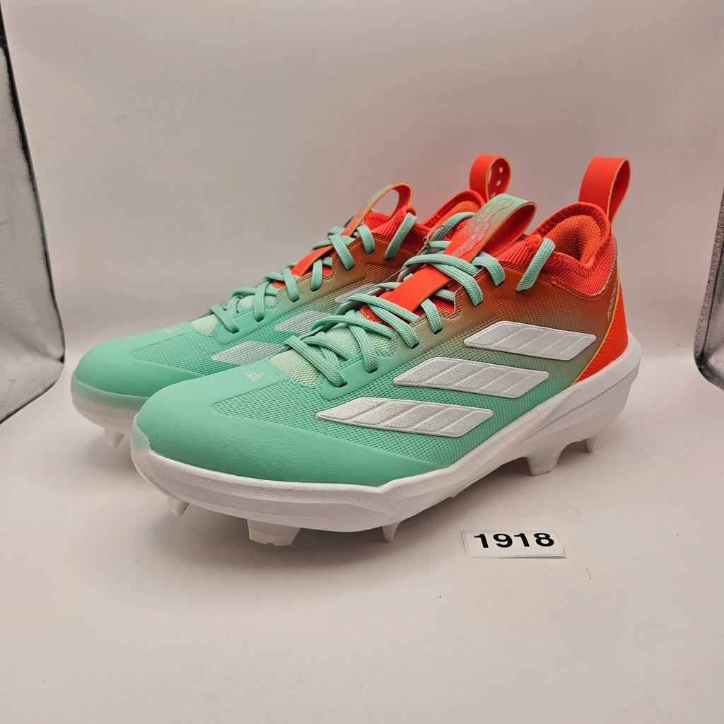 ADIDAS MEN'S 8.5 ADIZERO TPU CANDY BASEBALL SNEAKER IMPACT ORANGE WHITE NWOB