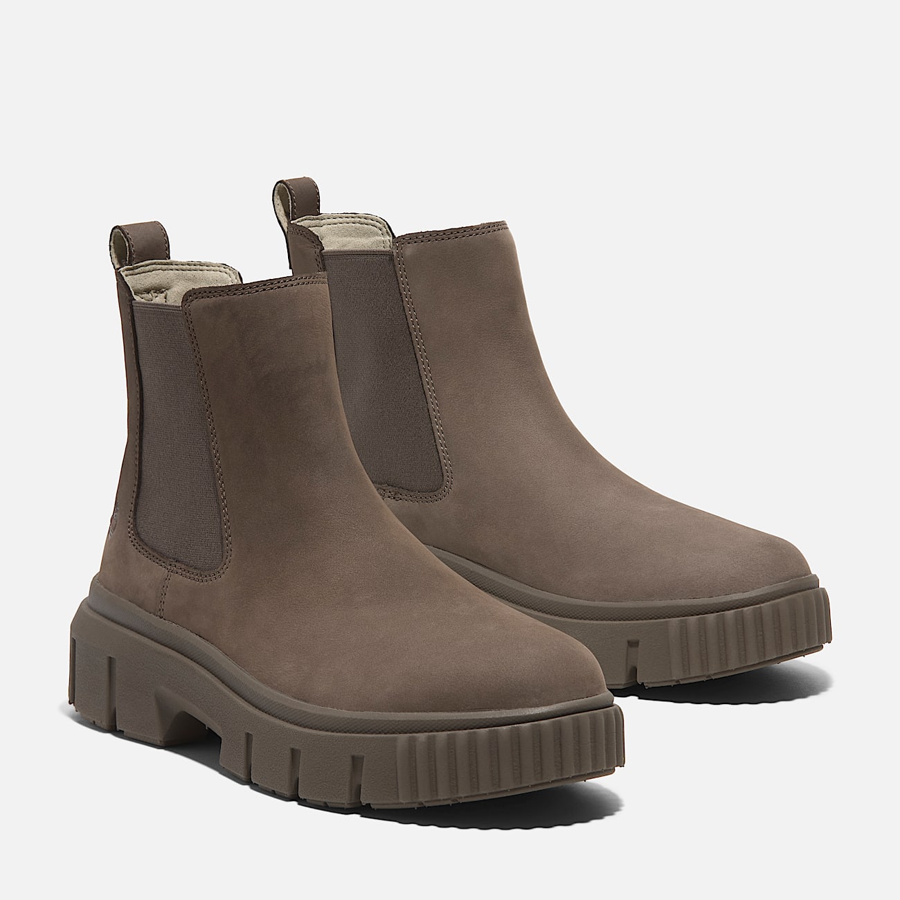TIMBERLAND WOMEN'S 9.5 GREYFIELD MID CHELSEA BOOT MEDIUM BROWN NUBUCK