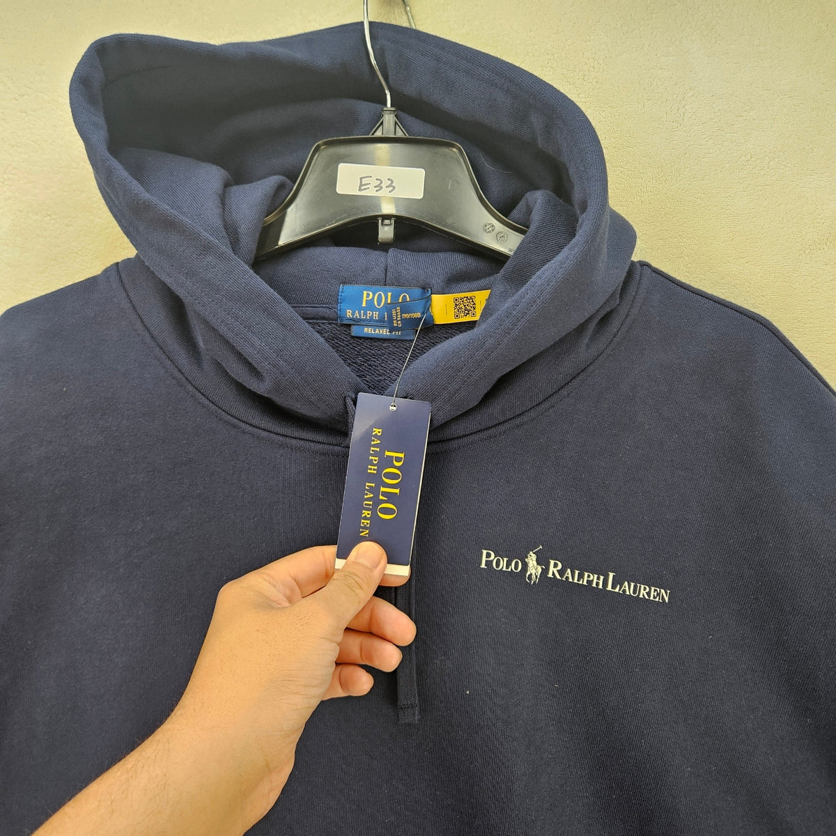 POLO RALPH LAUREN MEN'S XXL NAVY BLUE TERRY CLOTH HEAVY DUTY PULLOVER HOODIE NWT