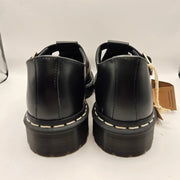 DR MARTENS MEN'S 11 POLLEY BEX T-BAR WHITE STITCHING BLACK LEATHER WHT STITCH