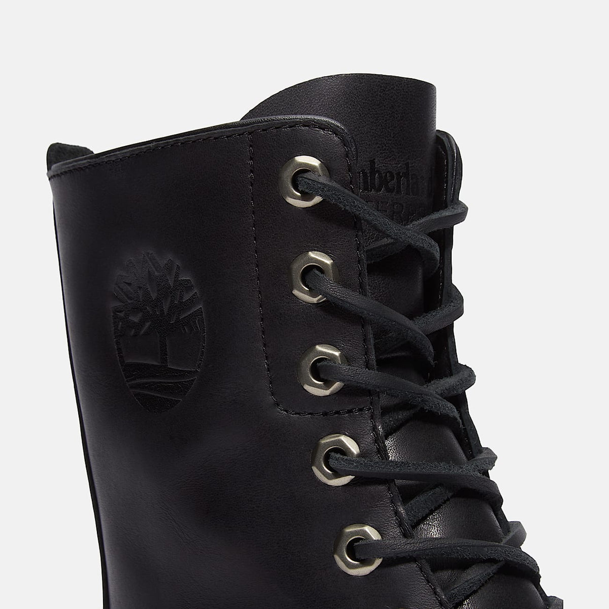 TIMBERLAND WOMEN'S 7 PREMIUM 8 INCH LACE WP BLACK FULL GRAIN BOOT TB0A43MXW02