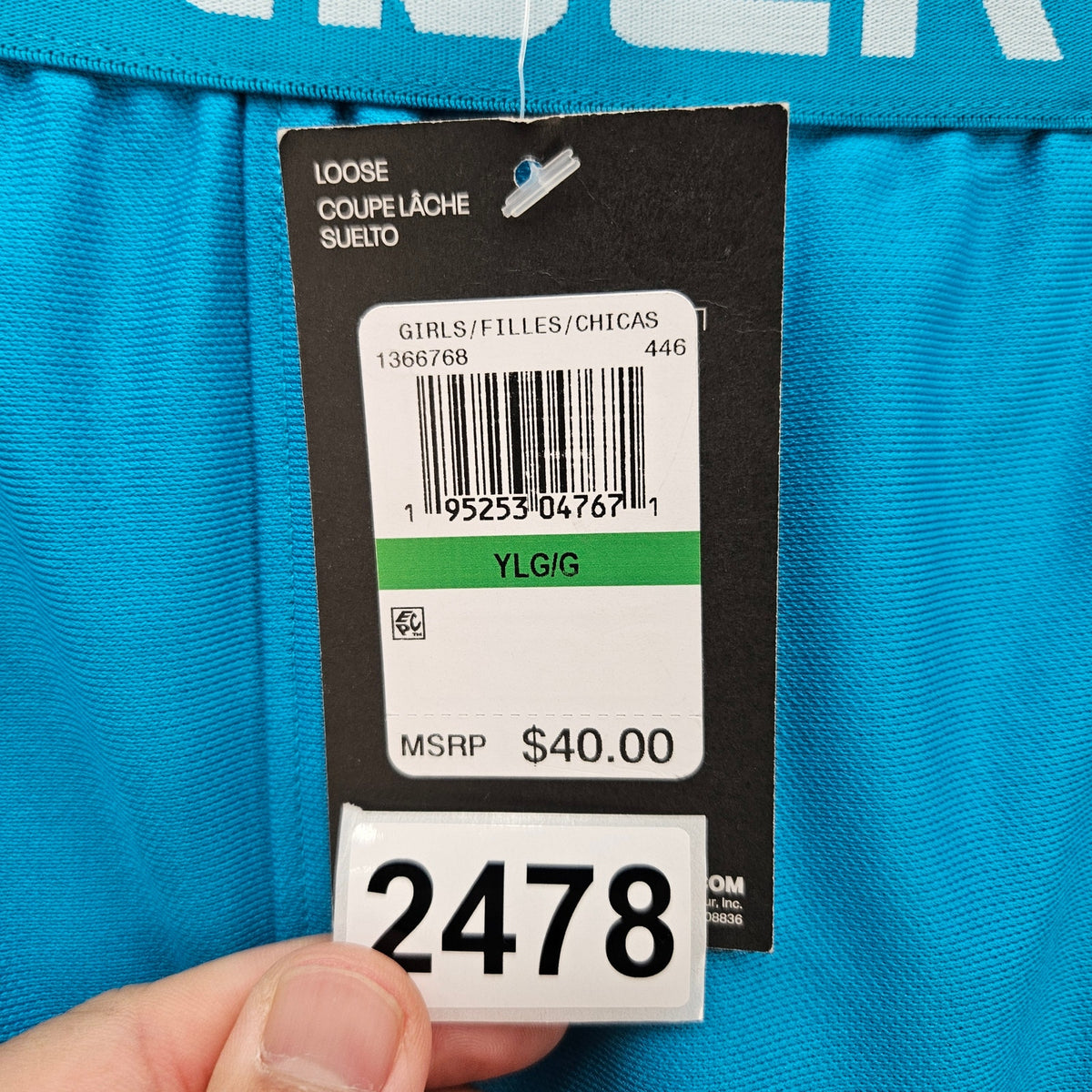 UNDER ARMOUR GIRLS L TRAINING PLAY UP PANTS TEAL BLUE 1366768-446 NWT