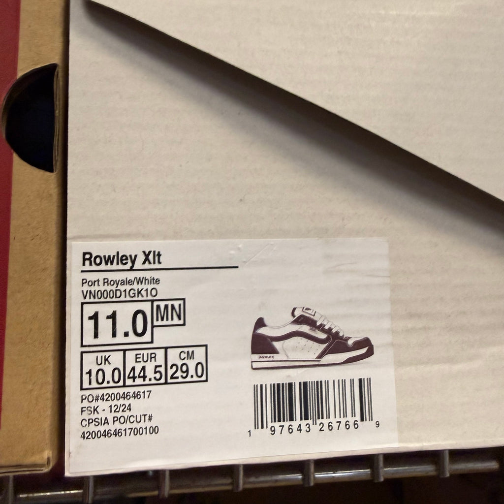 VANS MEN'S 11 ROWLEY XLT LIMITED PORT ROYALE WHITE LOW TOP LEATHER NIB