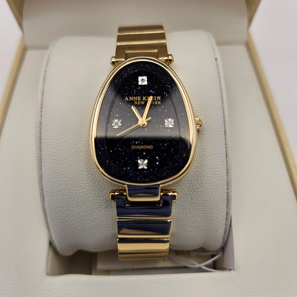 ANNE KLEIN NEW YORK 12-7790BSGC GENUINE DIAMOND DIAL BRACELET WOMEN'S WATCH NWT