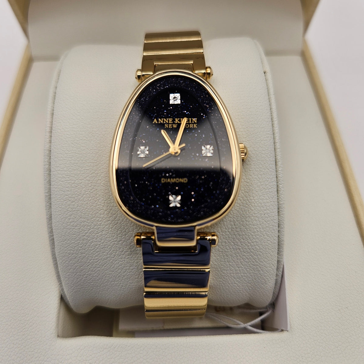 ANNE KLEIN NEW YORK 12-7790BSGC GENUINE DIAMOND DIAL BRACELET WOMEN'S WATCH NWT