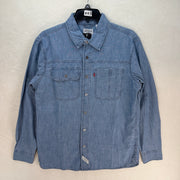 LEVI'S MEN'S SMALL LONG SLEEVE AUBURN WORKER SHIRT BLUE