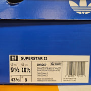 ADIDAS ORIGINALS MEN'S 9.5 SUPERSTAR 2 II CORE WHITE BLACK HOME GAME EXCLUS. NIB