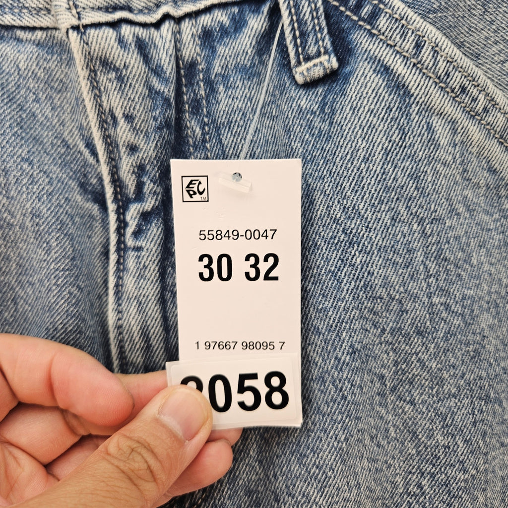 LEVI'S 568 MEN'S 30X32 CARPENTER LIGHT BLUE DENIM JEANS NWT WORKWEAR