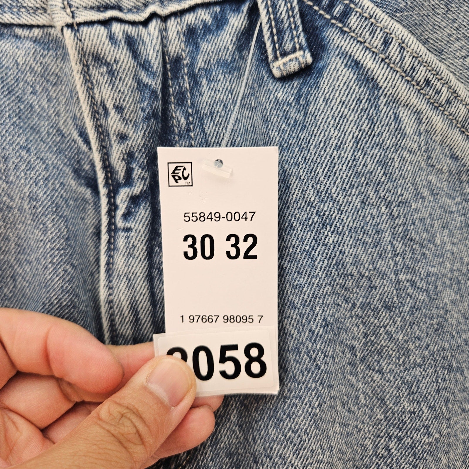 LEVI'S 568 MEN'S 30X32 CARPENTER LIGHT BLUE DENIM JEANS NWT WORKWEAR