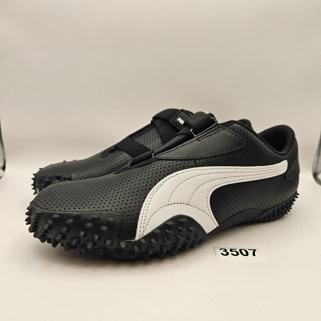 PUMA MEN'S 10.5 MOSTRO PERFORATED LEATHER PACK BLACK WHITE 397331-02 NWOB
