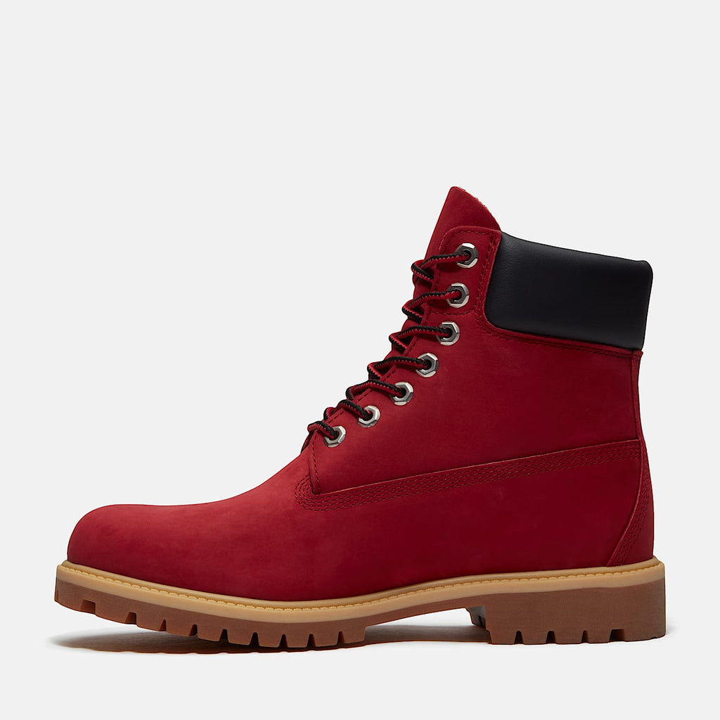 TIMBERLAND MEN'S 7 PREMIUM 6 INCH WP BOOTS DARK RED NUBUCK NIB