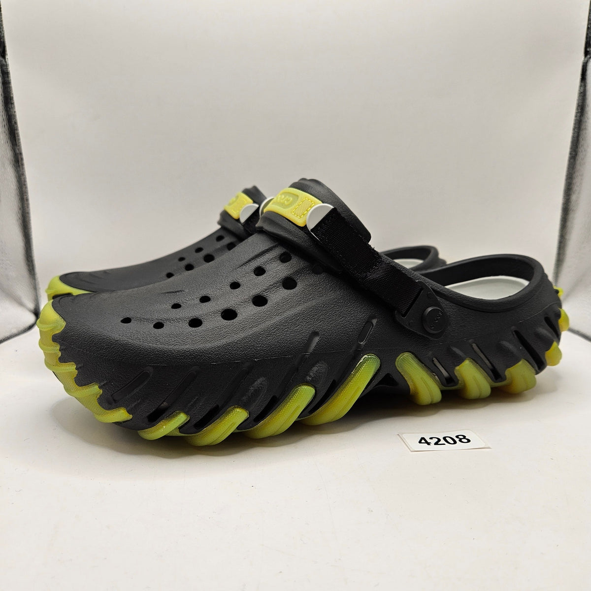 CROCS MEN'S 11 ECHO ICEY RO CLOG BLACK GREEN 211458-001 BACKSTRAP TERRAIN
