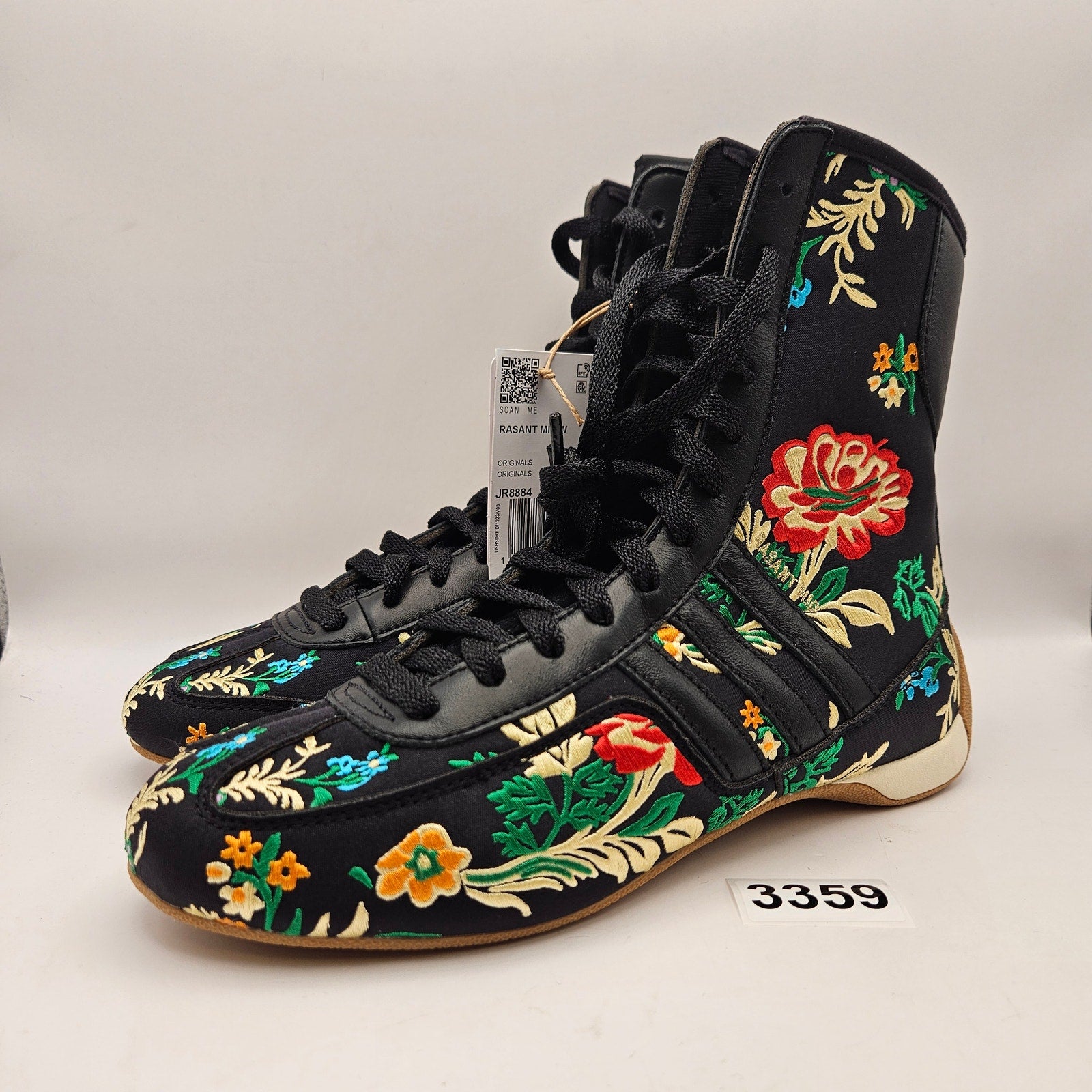 ADIDAS ORIGINALS W6.5 RASANT MID FLORAL EMBROIDERED BOXING BOOTS JR8884 NWOB