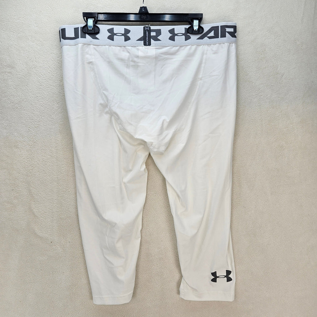 UNDER ARMOUR MEN'S 3XL WHITE HEATGEAR 2.0 3/4 COMPRESSION LEGGINGS 1289574 NWT