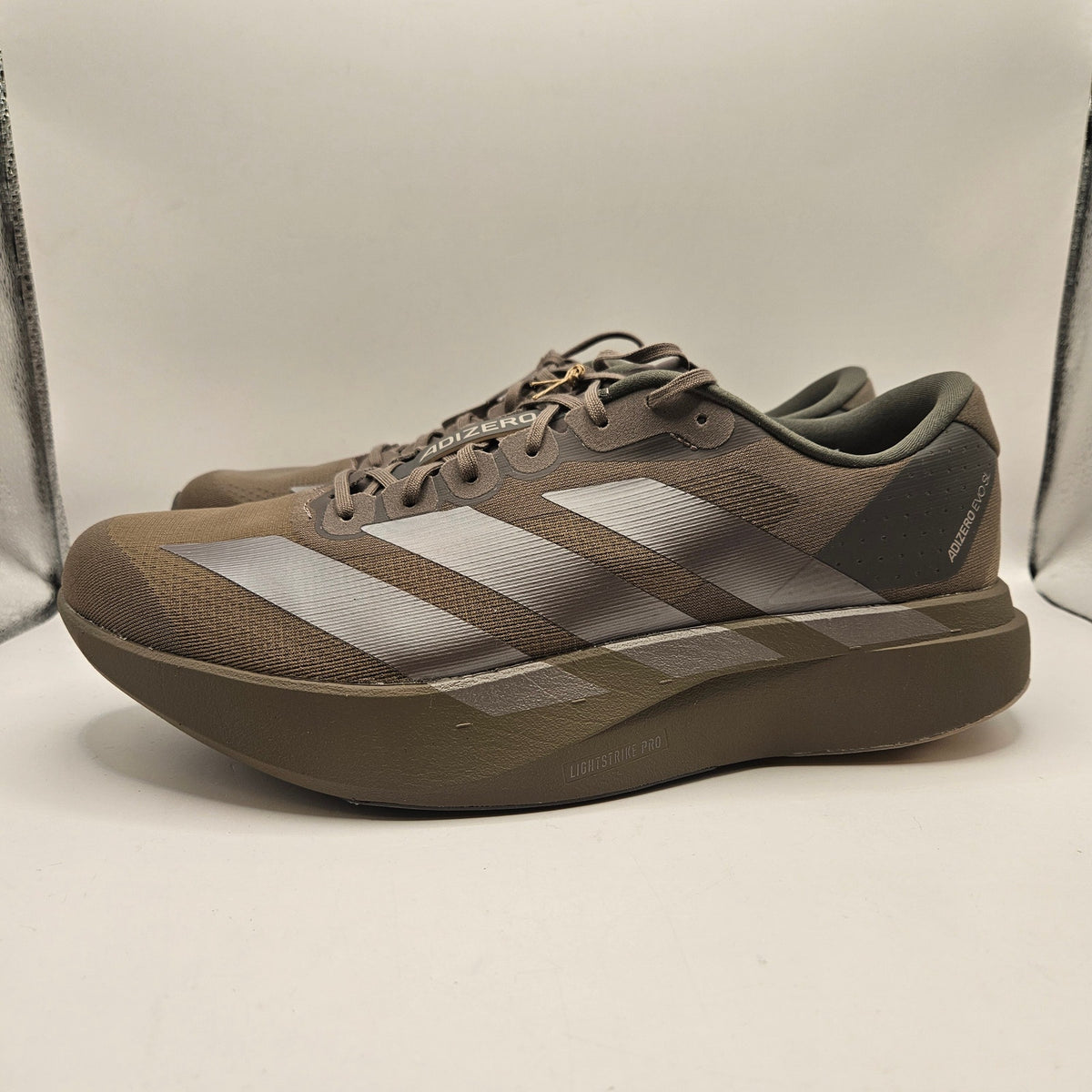 ADIDAS MEN'S 10.5 ADIZERO EVO SL BROWN KI6884 RUNNING SHOES NWOB
