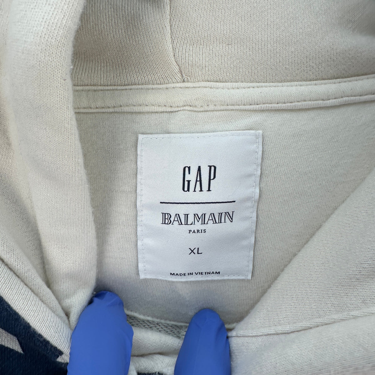 GAP x BALMAIN American Flag Hoodie Terry Cloth Size XL