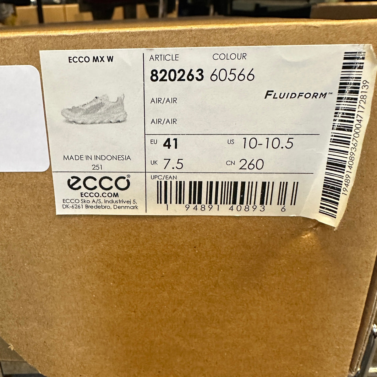 ECCO WOMEN'S 41 MX LOW BREATHRU WHITE BLUE LOW TOP SNEAKER 82026360566