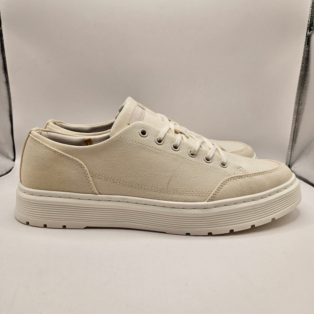 DR MARTENS MEN'S 13 BROOKLINE 6 EYE WHITE CANVAS SHOE OFF NWOB