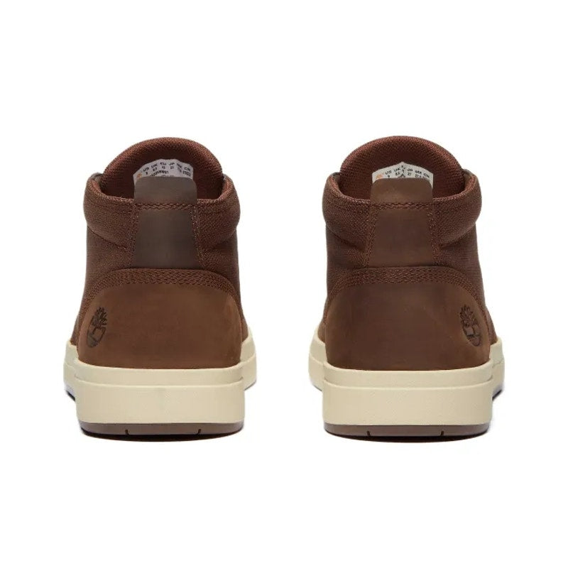 TIMBERLAND MEN'S 12 DAVIS SQUARE MID LACE SNEAKER DARK BROWN FULL GRAIN NIB