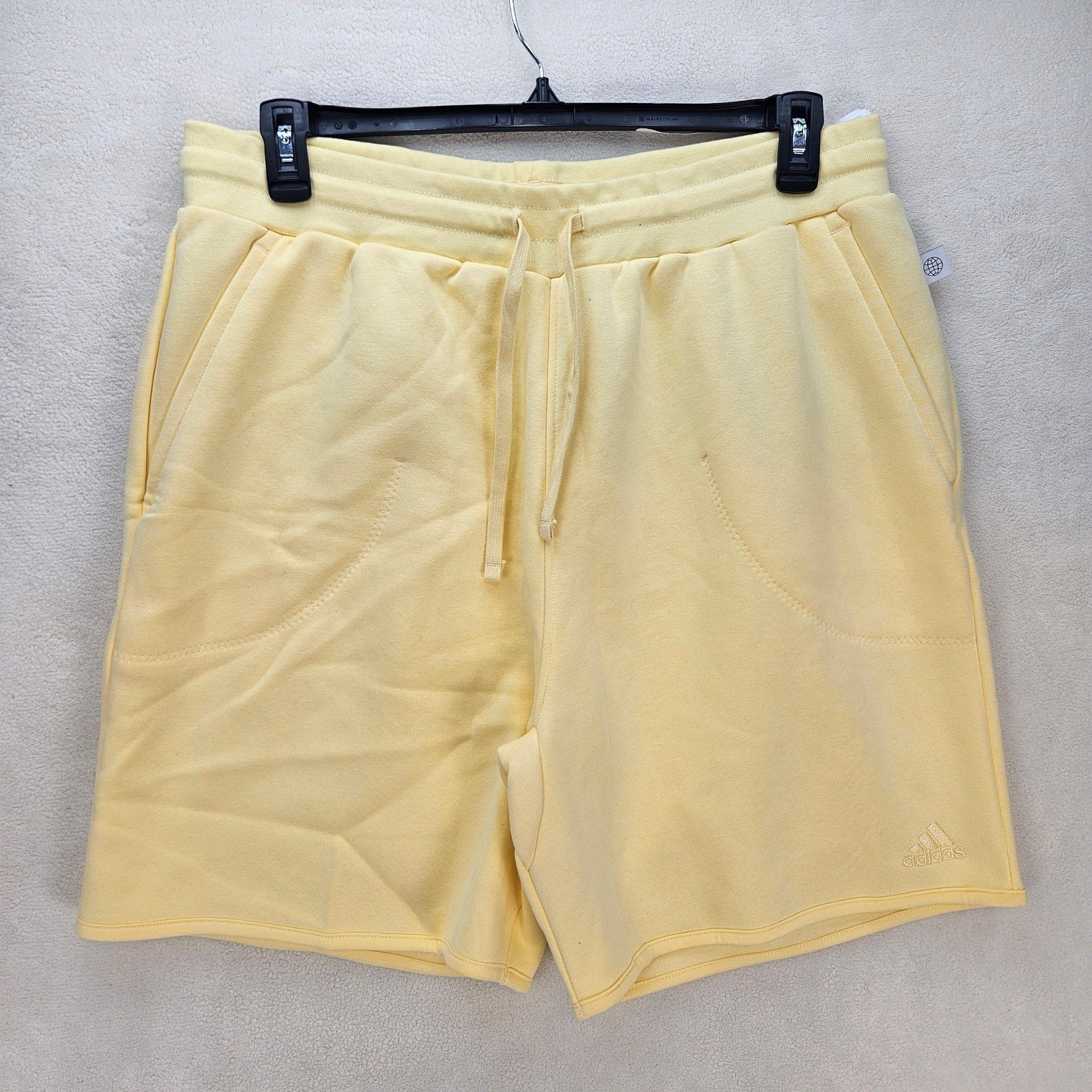 ADIDAS MEN'S XL INTERNAL FLEECE YELLOW SHORTS HT6112 NWT