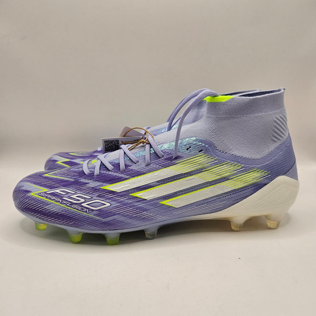 ADIDAS WOMEN'S 8.5 F50 SPARKFUSION ELITE MID FG AG SOCCER CLEATS VIOLET PURPLE